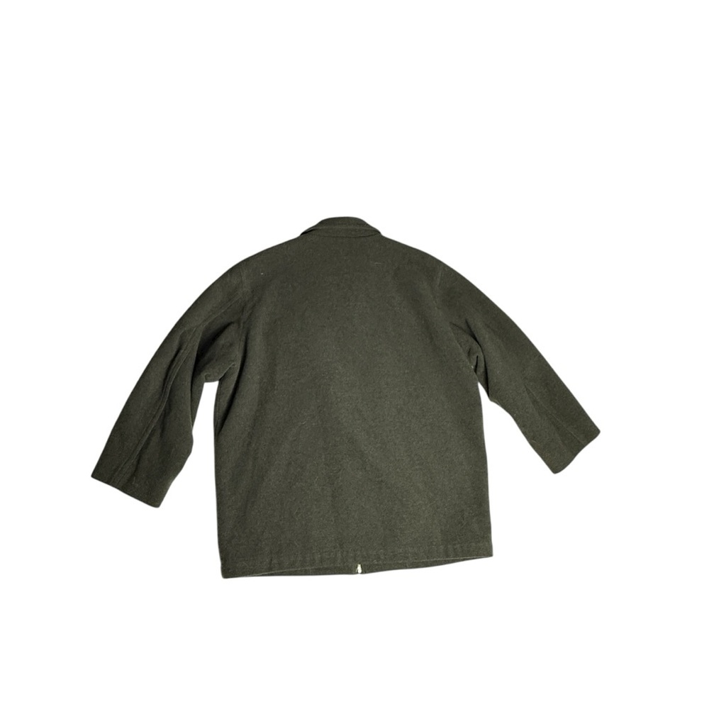 VTG Lacoste Wool Jacket Olive Green Full Zip Collared Pockets Lined SZ XXL READ - Picture 7 of 11